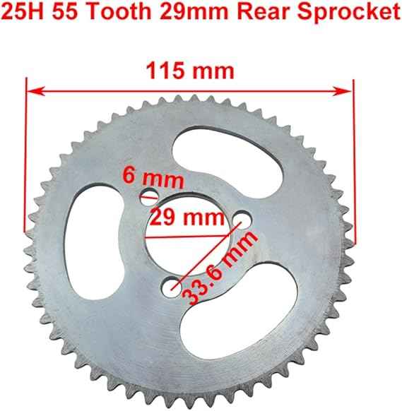 25H 55T 29mm Rear Sprocket For Electric Scooter Razor E200 & 22 26cc Gas Scooter