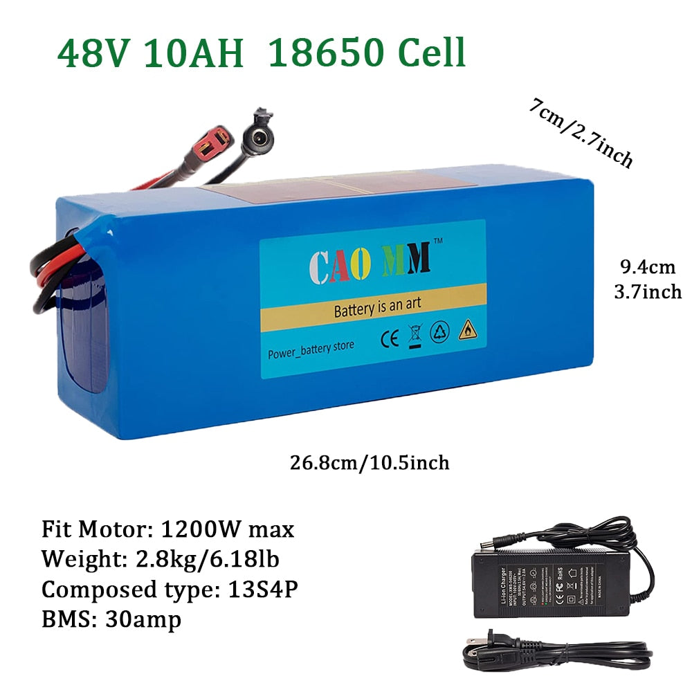 CAOMM 36V 48V 52V Lithium Battery's with Charger