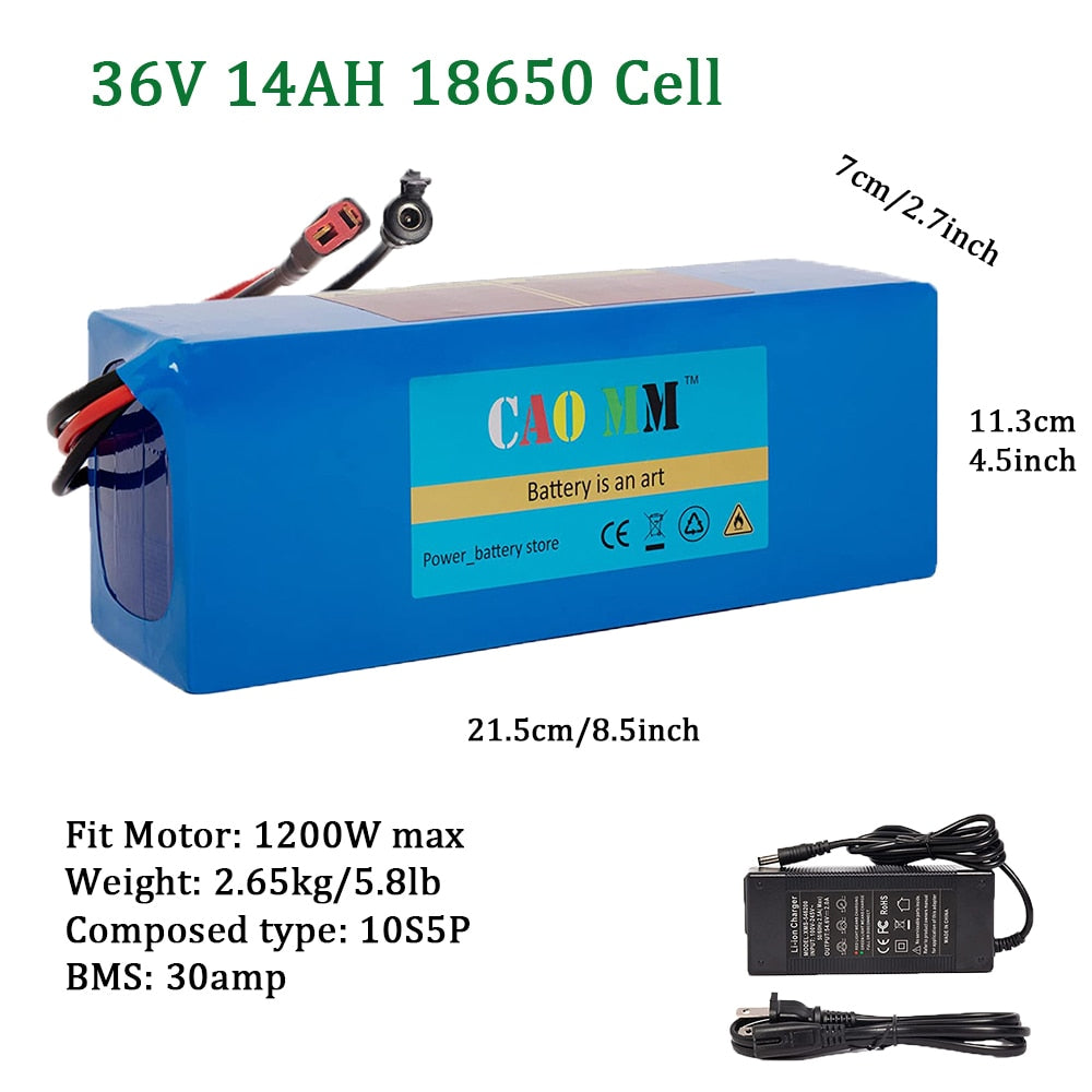 CAOMM 36V 48V 52V Lithium Battery's with Charger