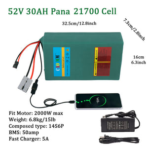 CAOMM 36V 48V 52V Lithium Battery's with Charger