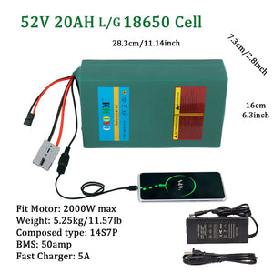 CAOMM 36V 48V 52V Lithium Battery's with Charger